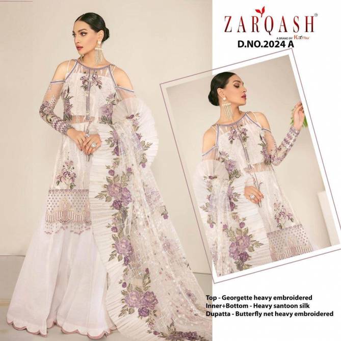 Z 2024 By Zarqash Georgette Pakistani Salwar Suits Wholesalers In Delhi